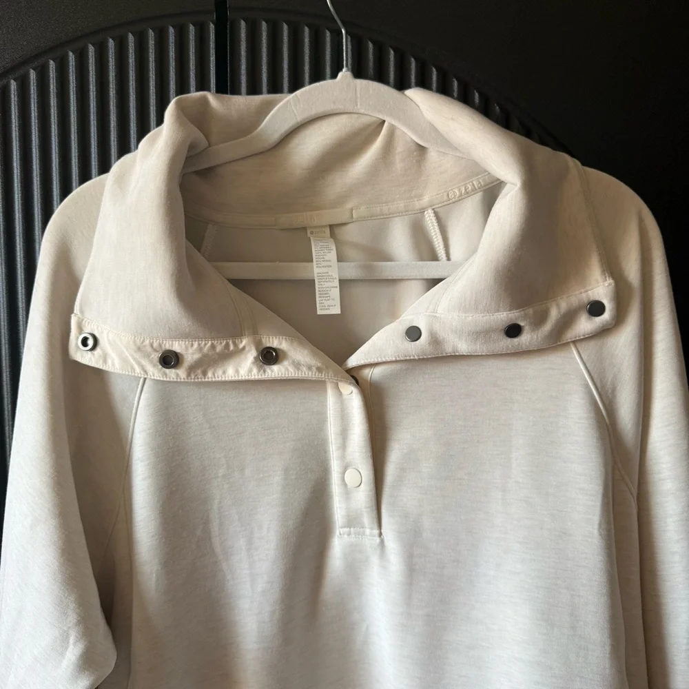 Zella Cream Button-Up Sweatshirt - Picture 4 of 10